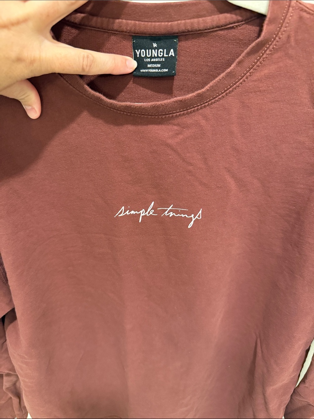 YoungLA Mauve 'Simple Things' Crew Neck Longsleeve